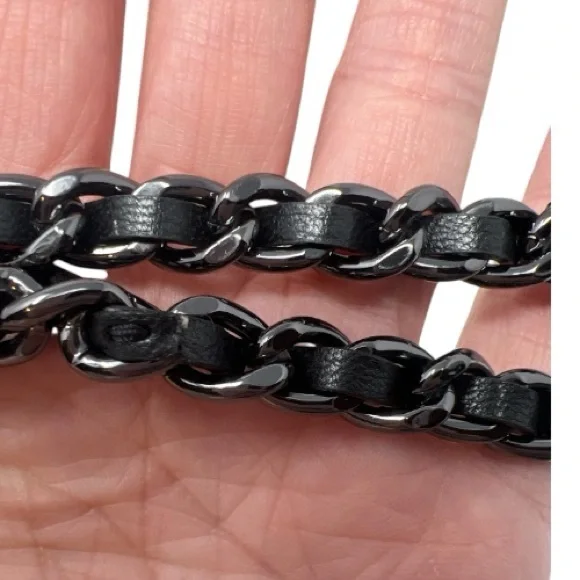 Michael Kors Rose‎ Quilted Shoulder Bag Black Medium - Picture 12 of 12